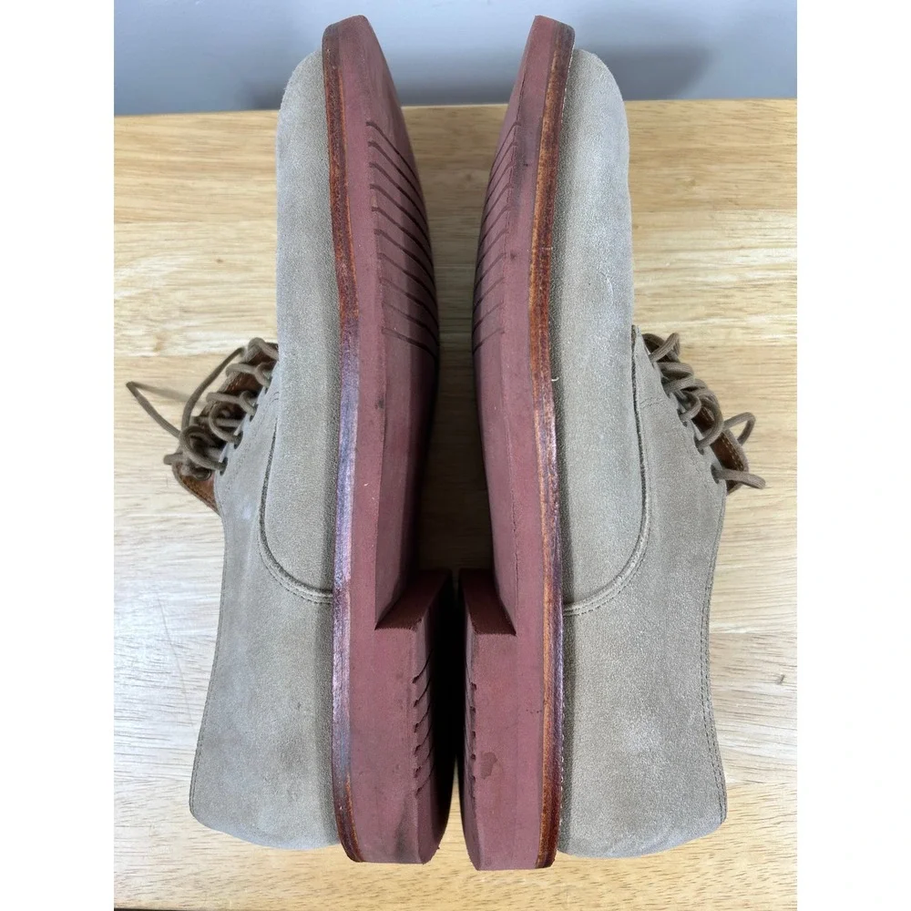 Grant Stone Derby Shoes Mens 10D Sand Suede Dirty Buck Goodyear Welt Brick Sole